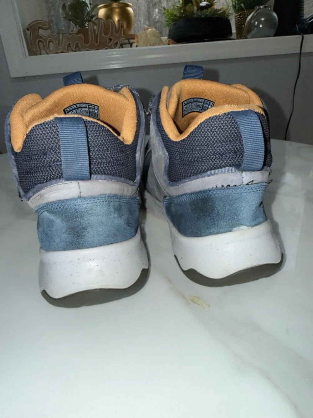 Teva Men’s Gray and Navy Mid-Top Boots with Yellow Accent